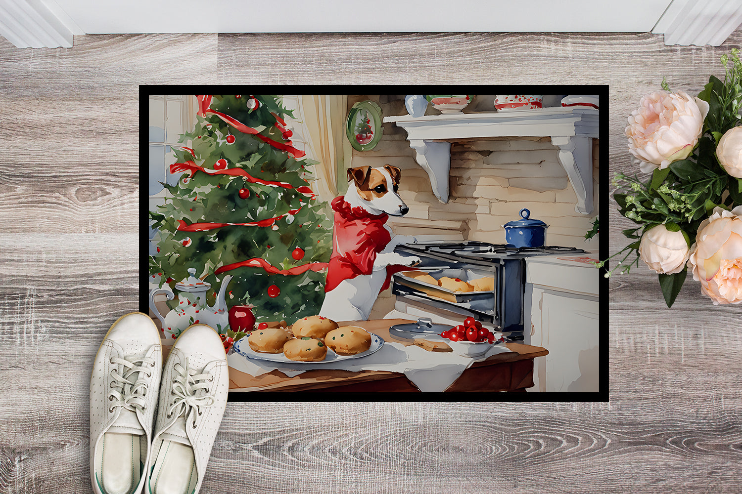 Buy this Jack Russell Terrier Christmas Cookies Doormat
