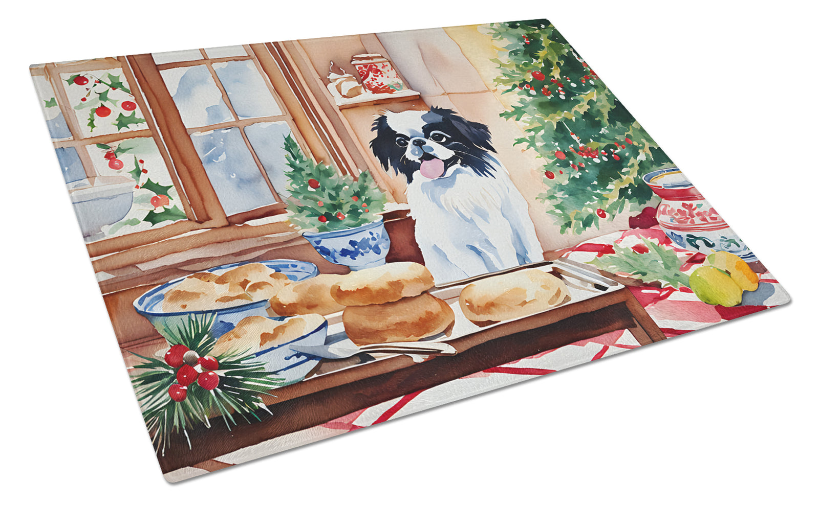 Buy this Japanese Chin Christmas Cookies Glass Cutting Board
