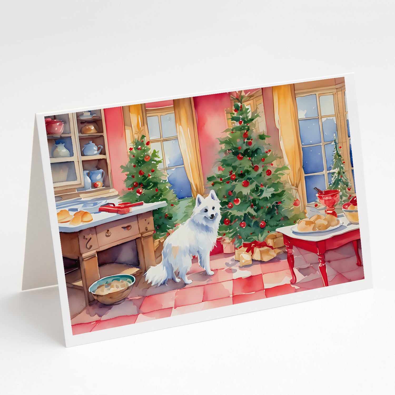 Buy this Japanese Spitz Christmas Cookies Greeting Cards Pack of 8
