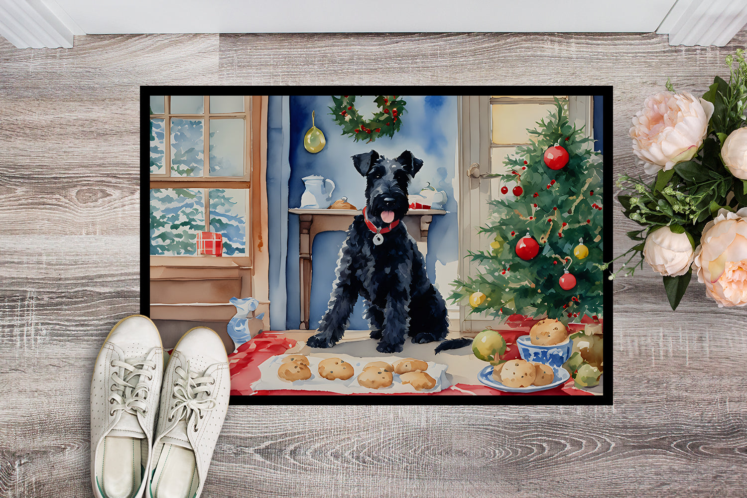 Buy this Kerry Blue Terrier Christmas Cookies Doormat