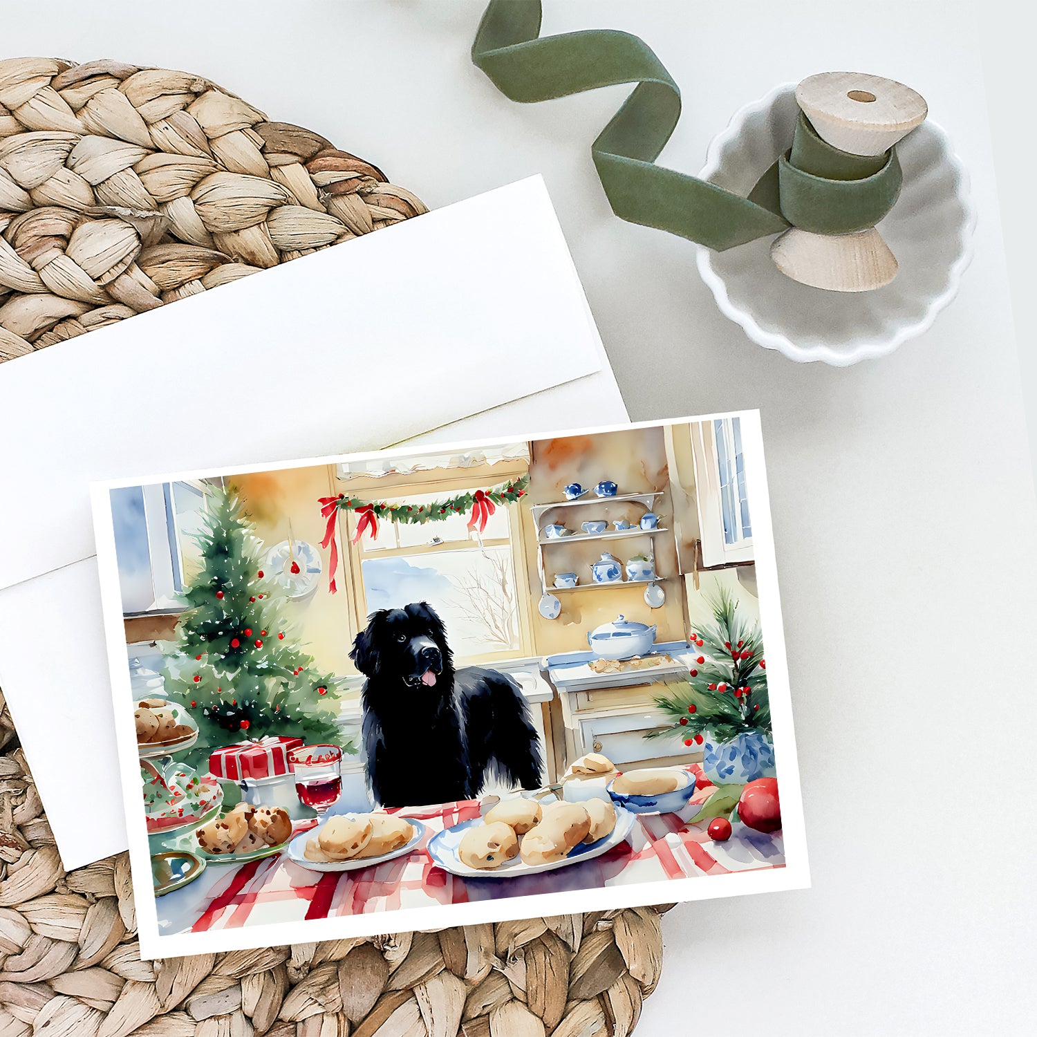 Buy this Newfoundland Christmas Cookies Greeting Cards Pack of 8