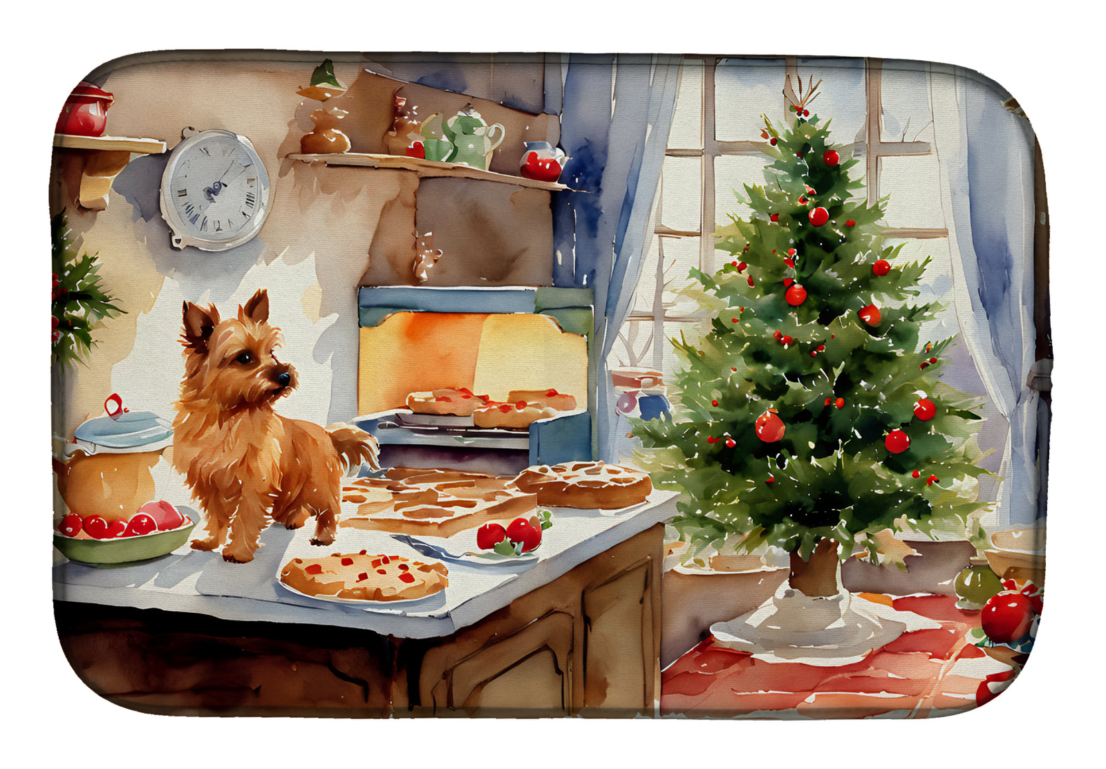 Buy this Norwich Terrier Christmas Cookies Dish Drying Mat