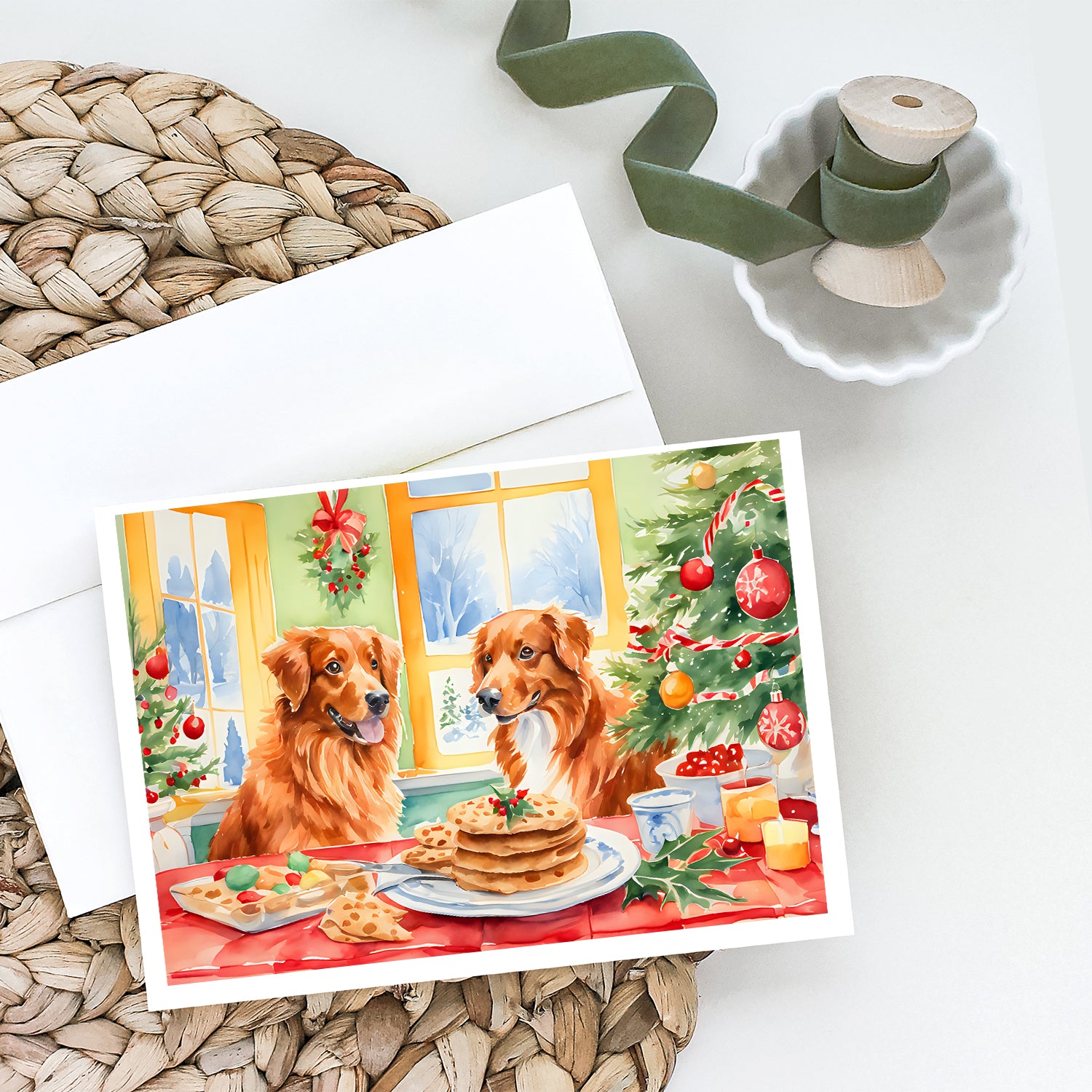 Nova Scotia Duck Toller Christmas Cookies Greeting Cards Pack of 8