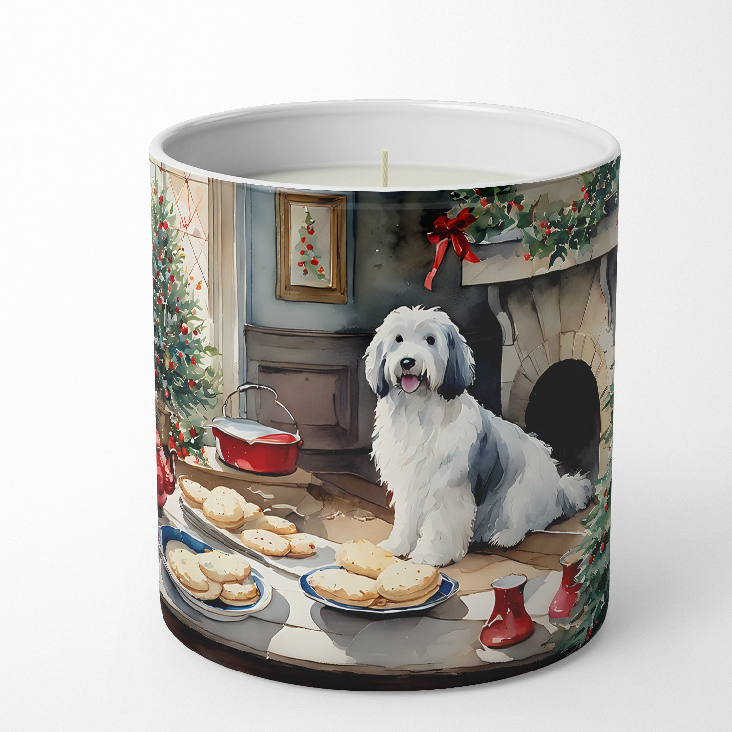 Buy this Old English Sheepdog Christmas Cookies Decorative Soy Candle