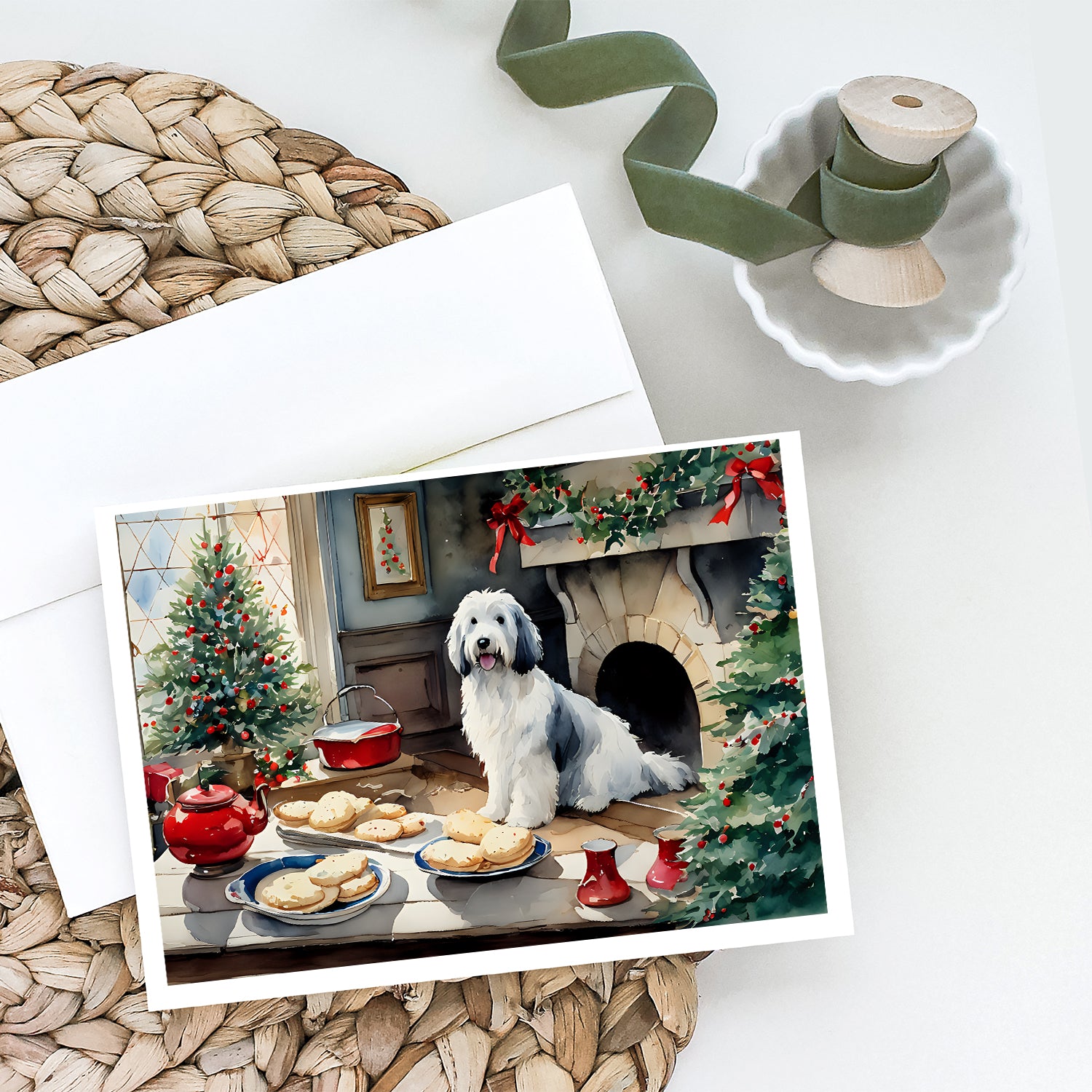 Buy this Old English Sheepdog Christmas Cookies Greeting Cards Pack of 8
