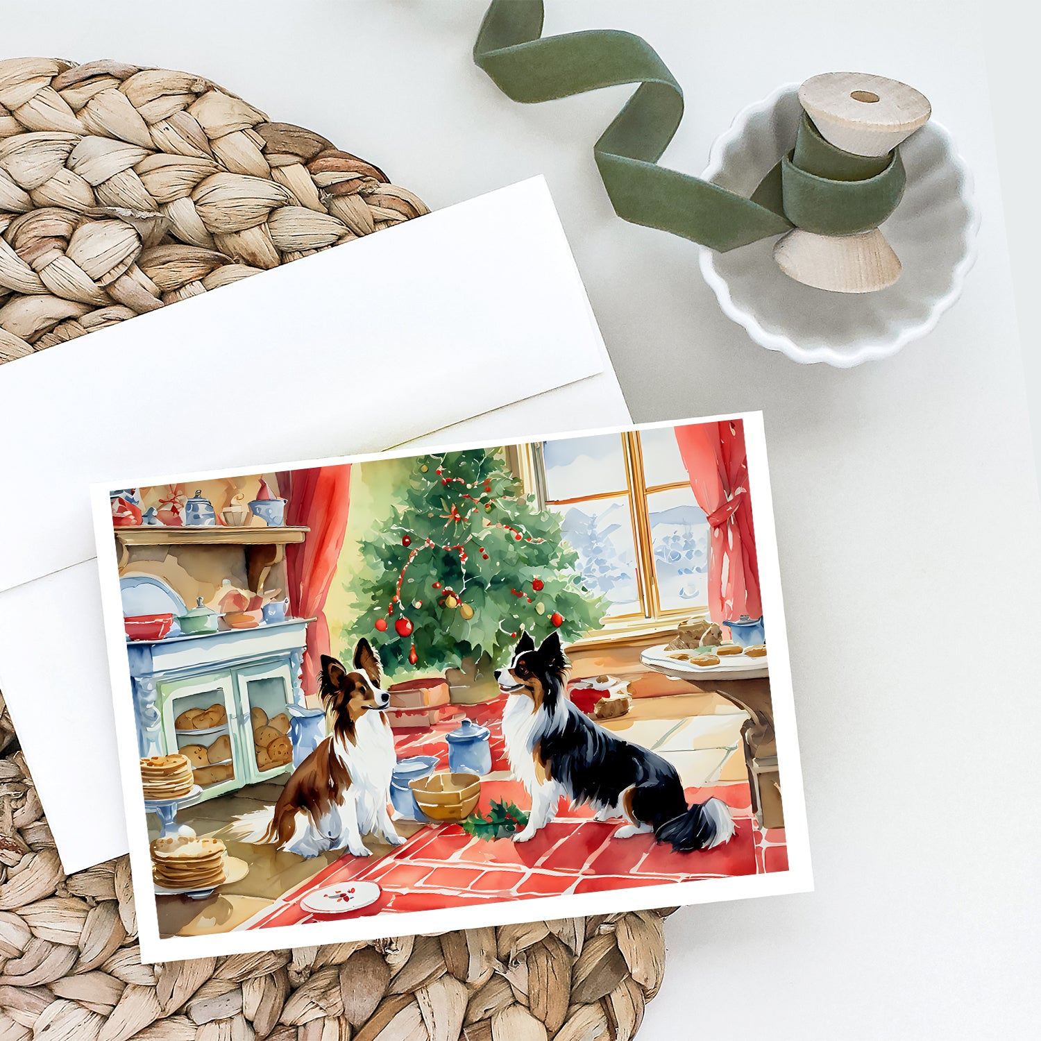 Buy this Papillon Christmas Cookies Greeting Cards Pack of 8