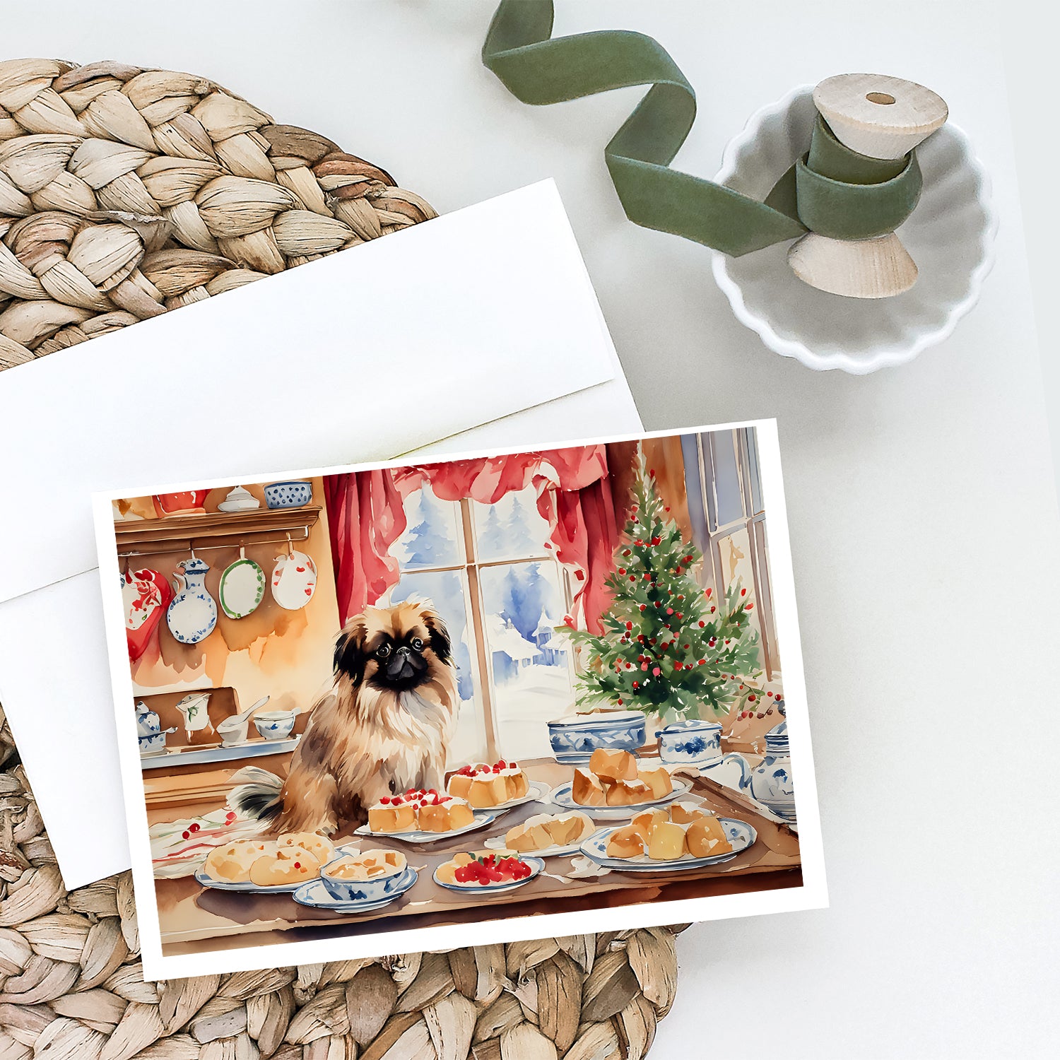 Buy this Pekingese Christmas Cookies Greeting Cards Pack of 8