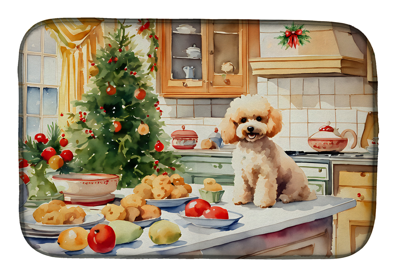 Buy this Poodle Christmas Cookies Dish Drying Mat