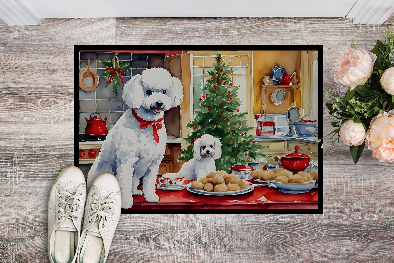 Buy this Poodle Christmas Cookies Doormat