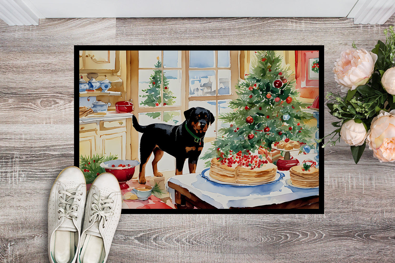 Buy this Rottweiler Christmas Cookies Doormat
