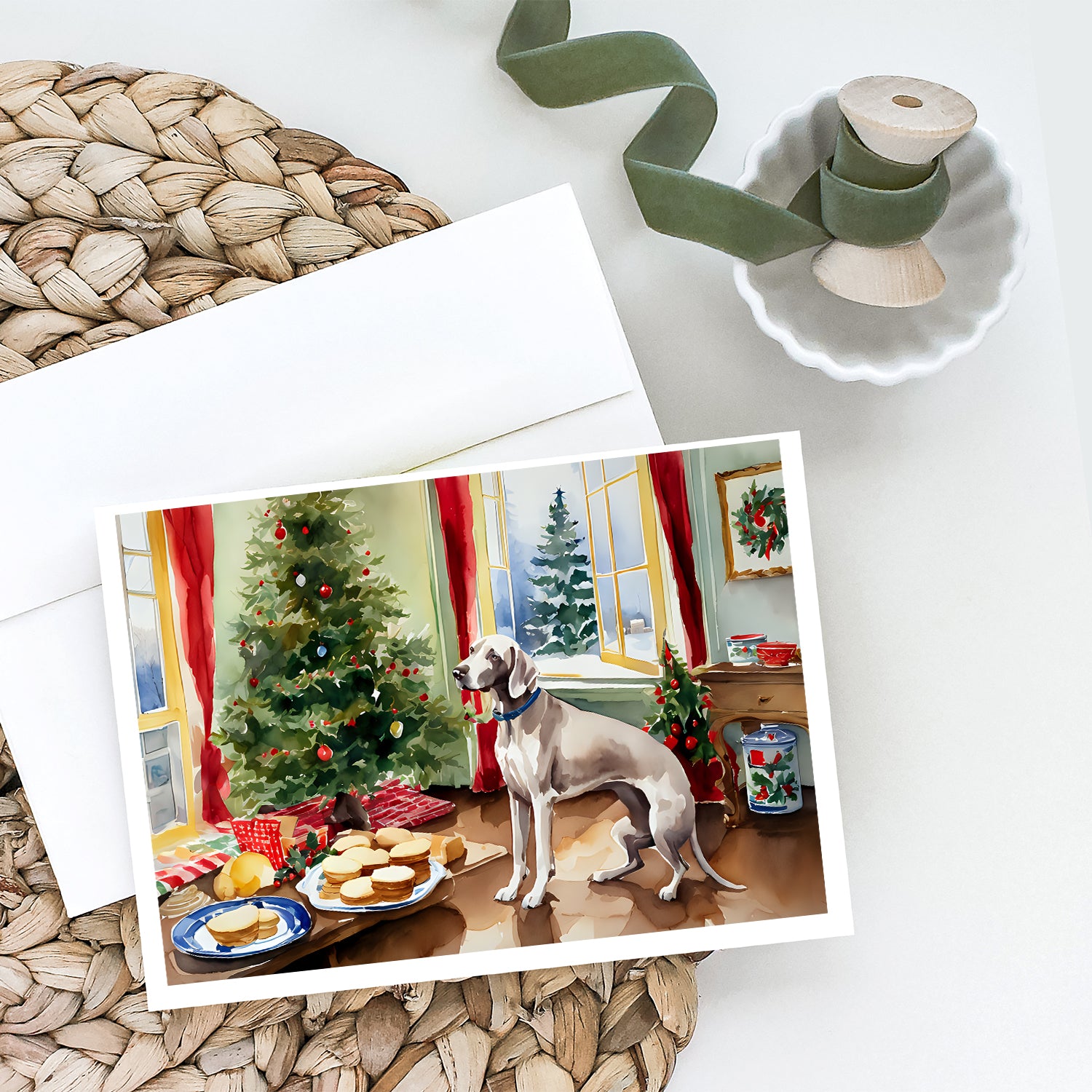 Buy this Weimaraner Christmas Cookies Greeting Cards Pack of 8