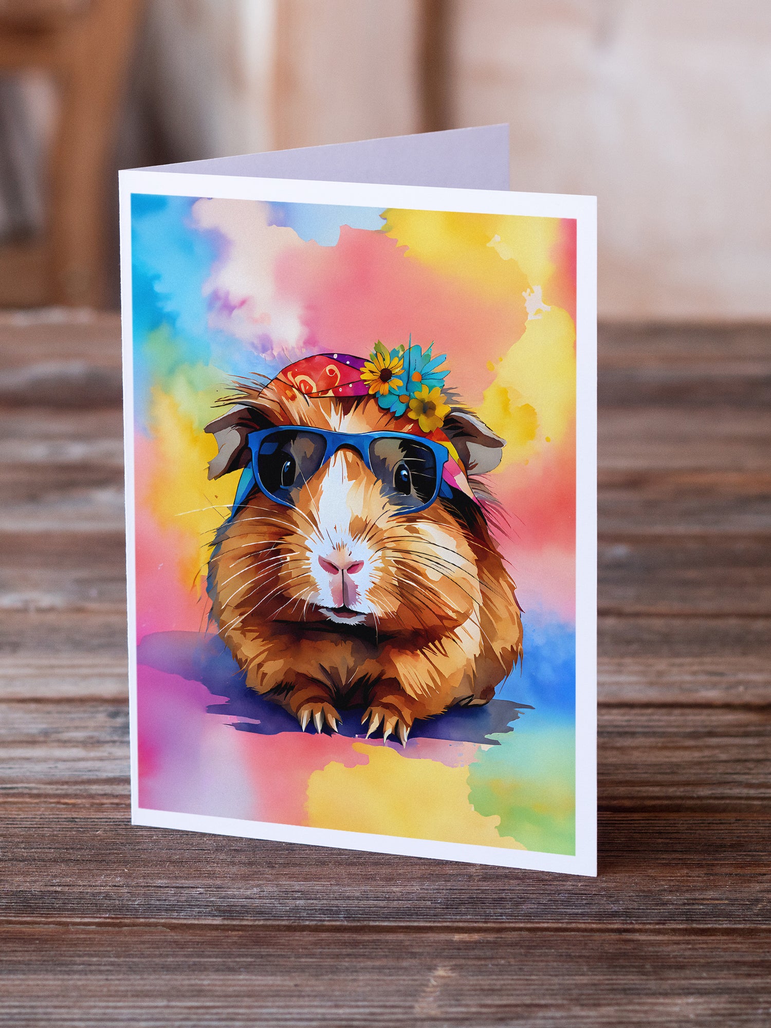 Buy this Hippie Animal Guinea Pig Greeting Cards Pack of 8