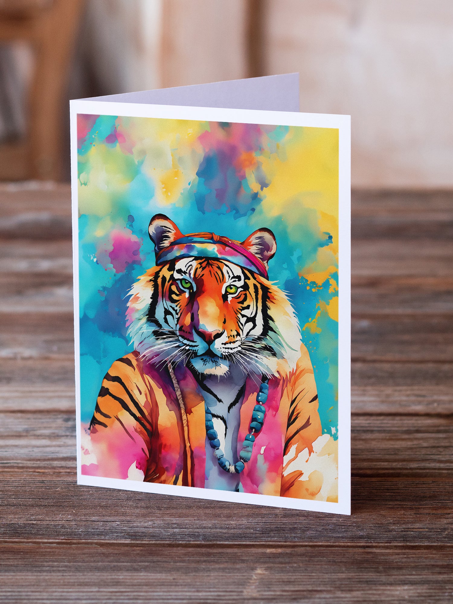 Buy this Hippie Animal Bengal Tiger Greeting Cards Pack of 8