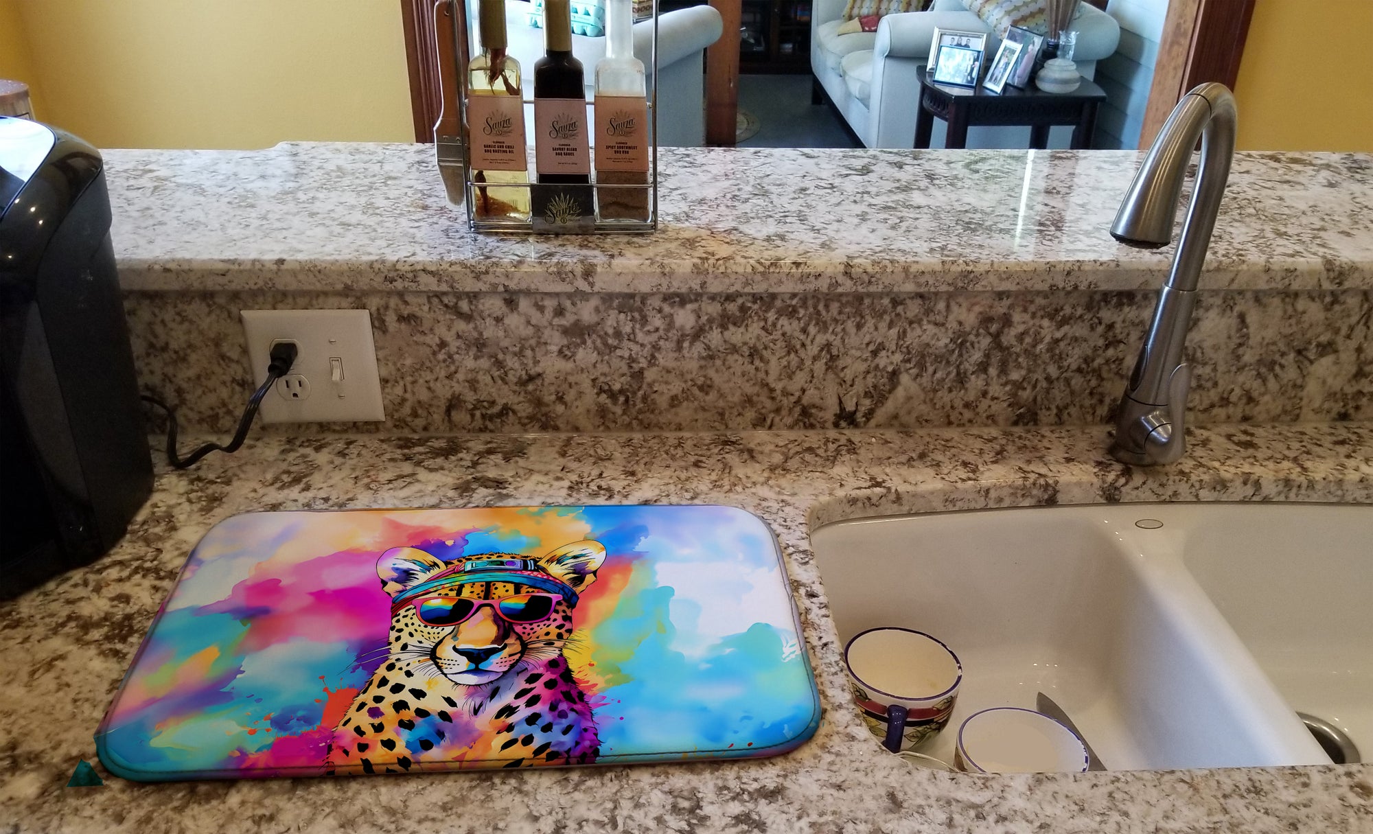 Hippie Animal Cheetah Dish Drying Mat