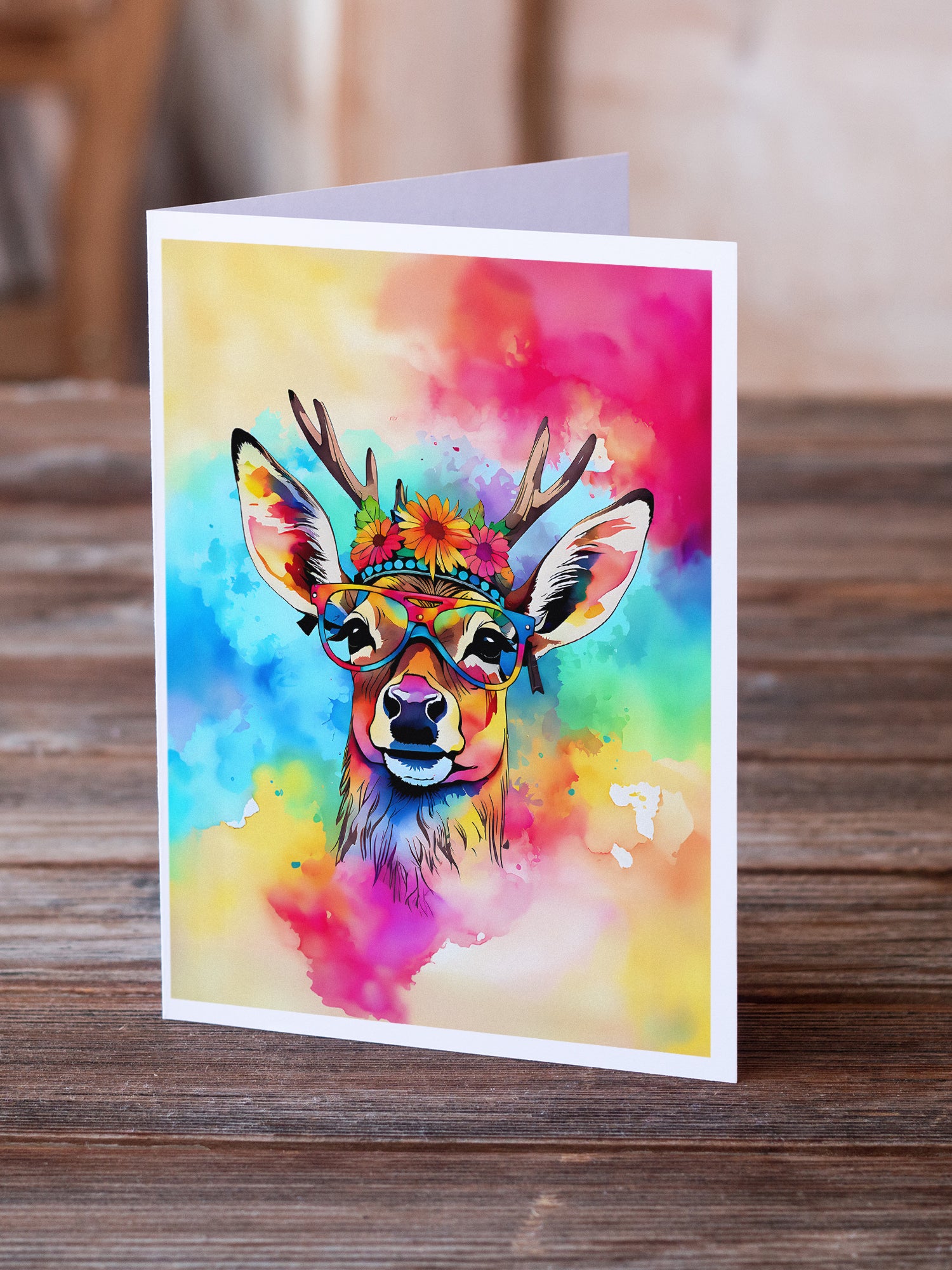 Buy this Hippie Animal Deer Greeting Cards Pack of 8