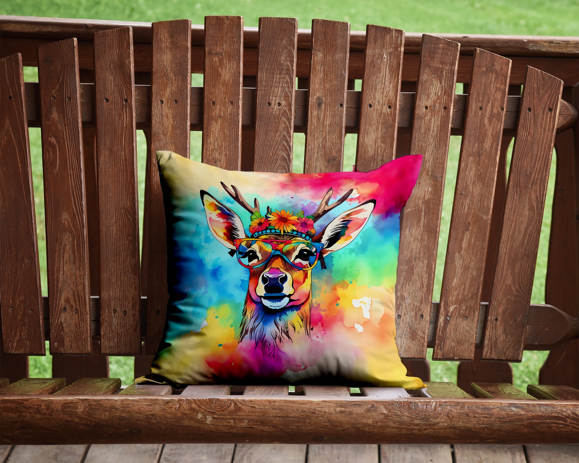 Buy this Hippie Animal Deer Throw Pillow