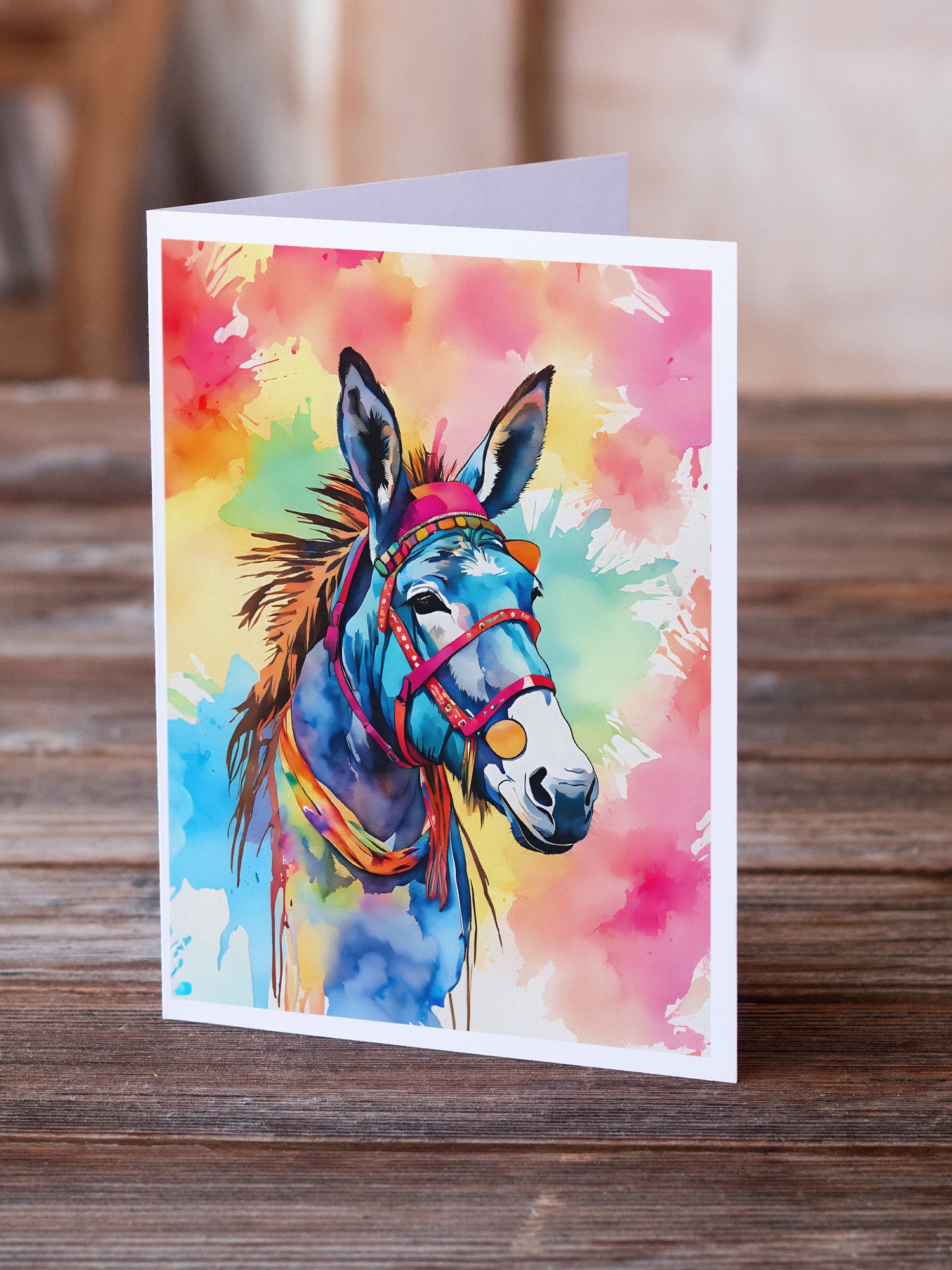 Buy this Hippie Animal Donkey Greeting Cards Pack of 8