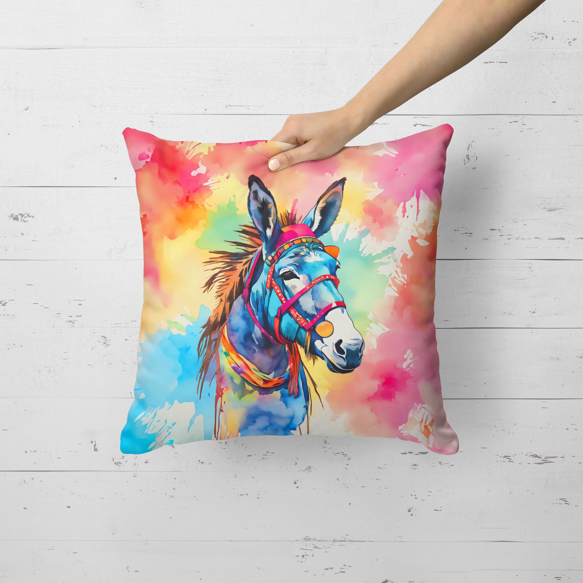 Buy this Hippie Animal Donkey Throw Pillow