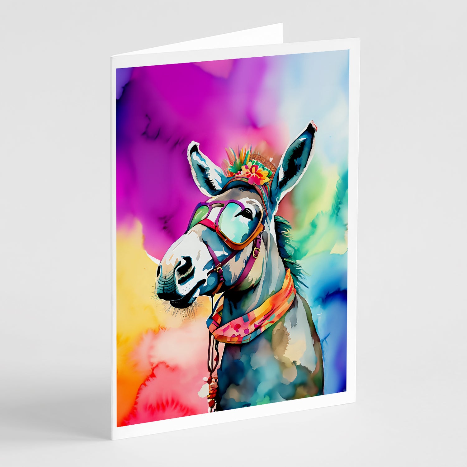 Buy this Hippie Animal Donkey Greeting Cards Pack of 8