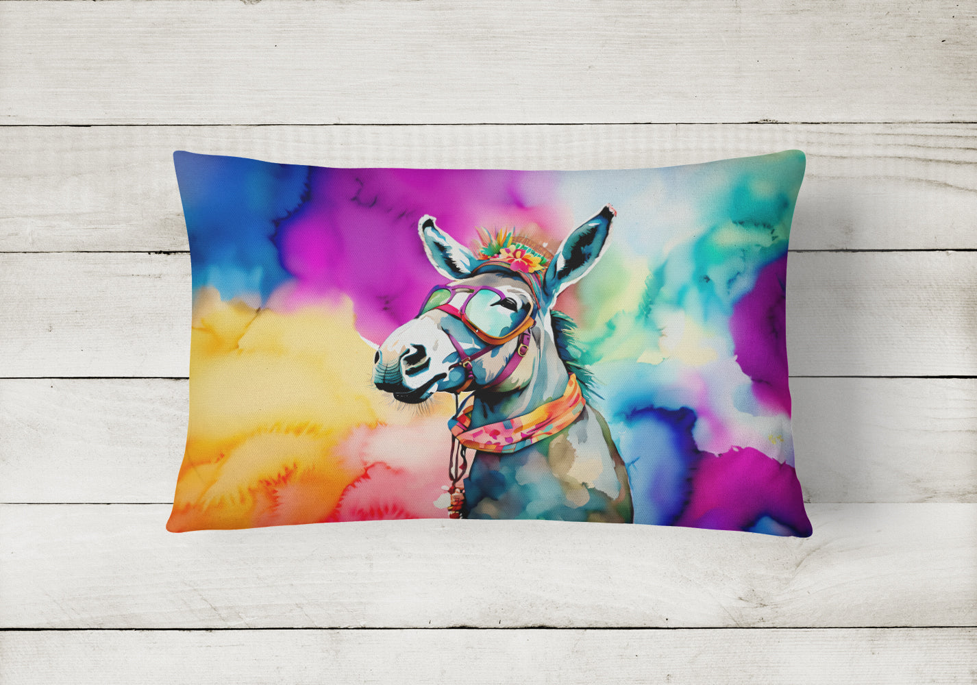 Hippie Animal Donkey Throw Pillow