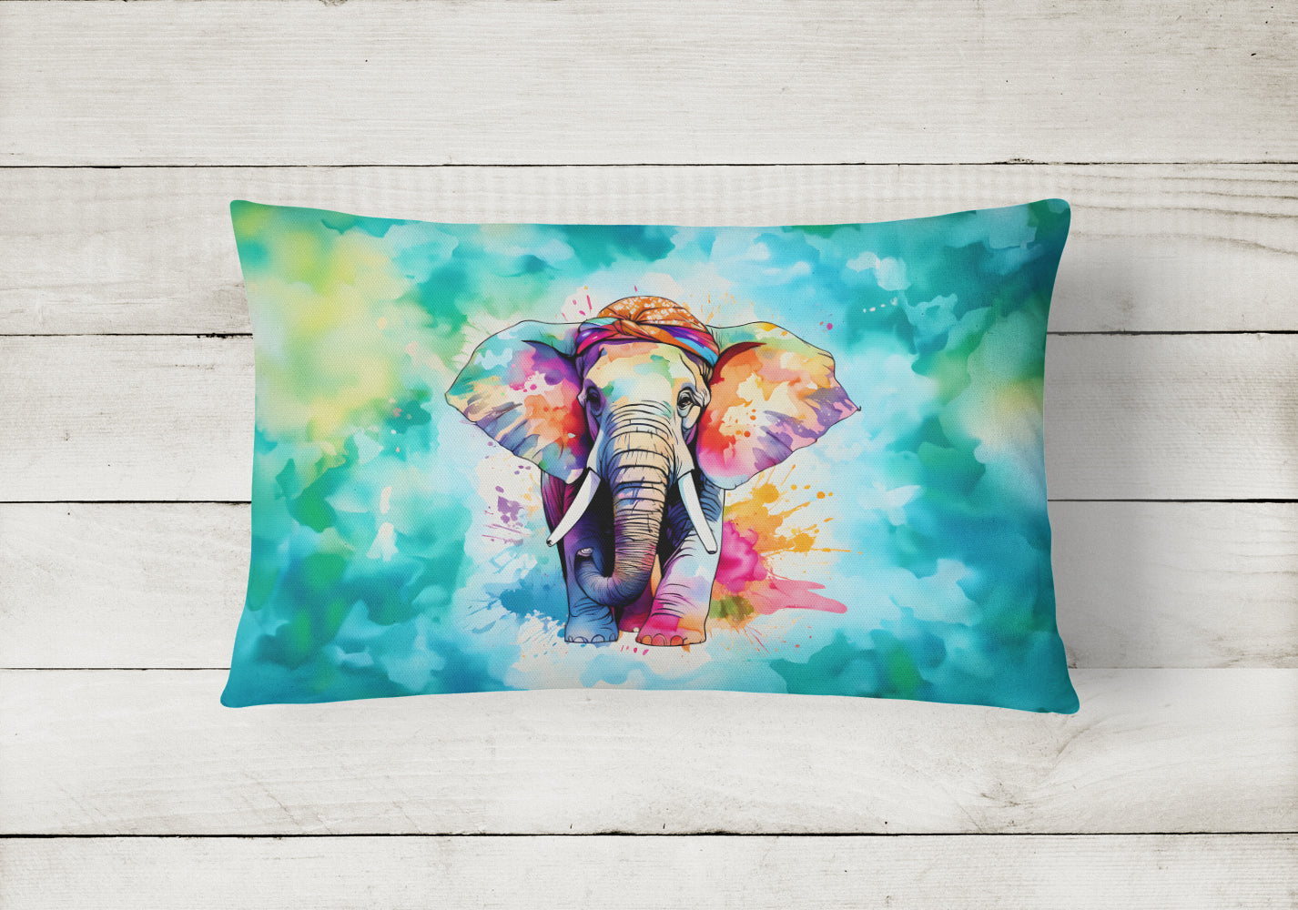 Hippie Animal Elephant Throw Pillow