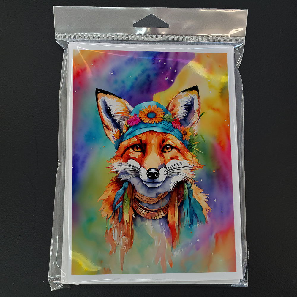 Hippie Animal Fox Greeting Cards Pack of 8