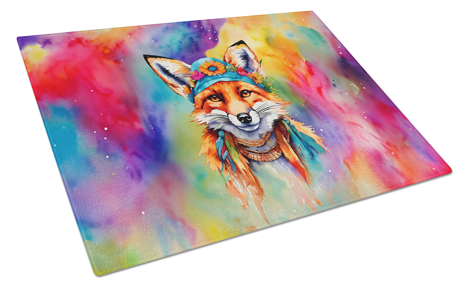 Buy this Hippie Animal Fox Glass Cutting Board
