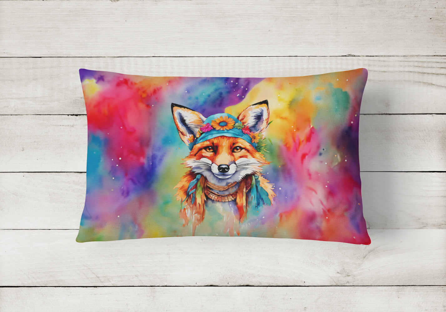 Buy this Hippie Animal Fox Throw Pillow