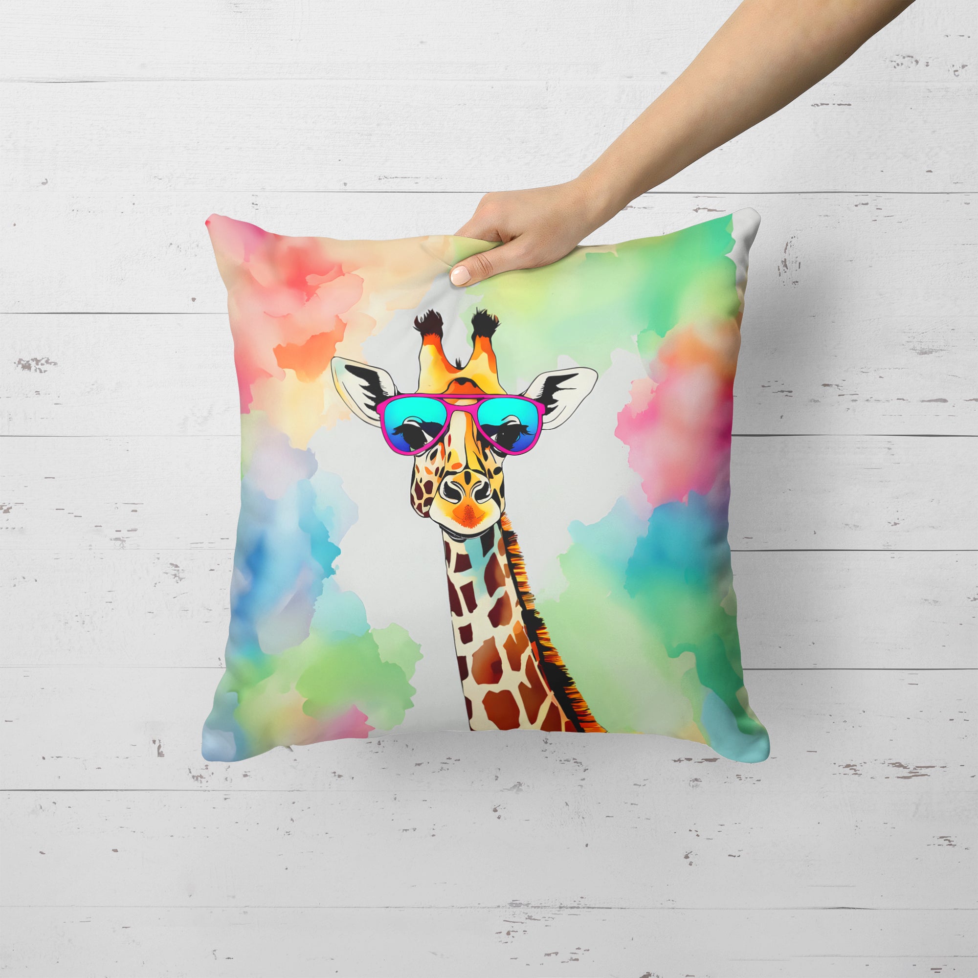 Hippie Animal Giraffe Throw Pillow