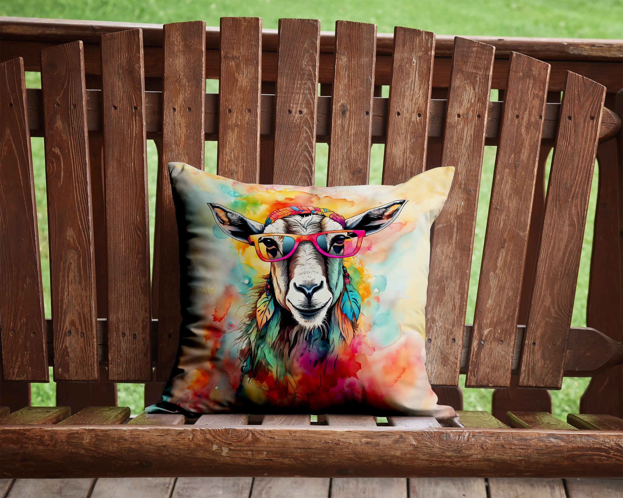 Buy this Hippie Animal Goat Throw Pillow