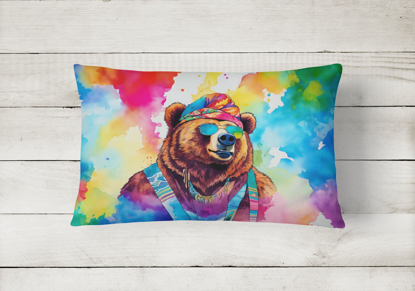 Buy this Hippie Animal Grizzly Bear Throw Pillow