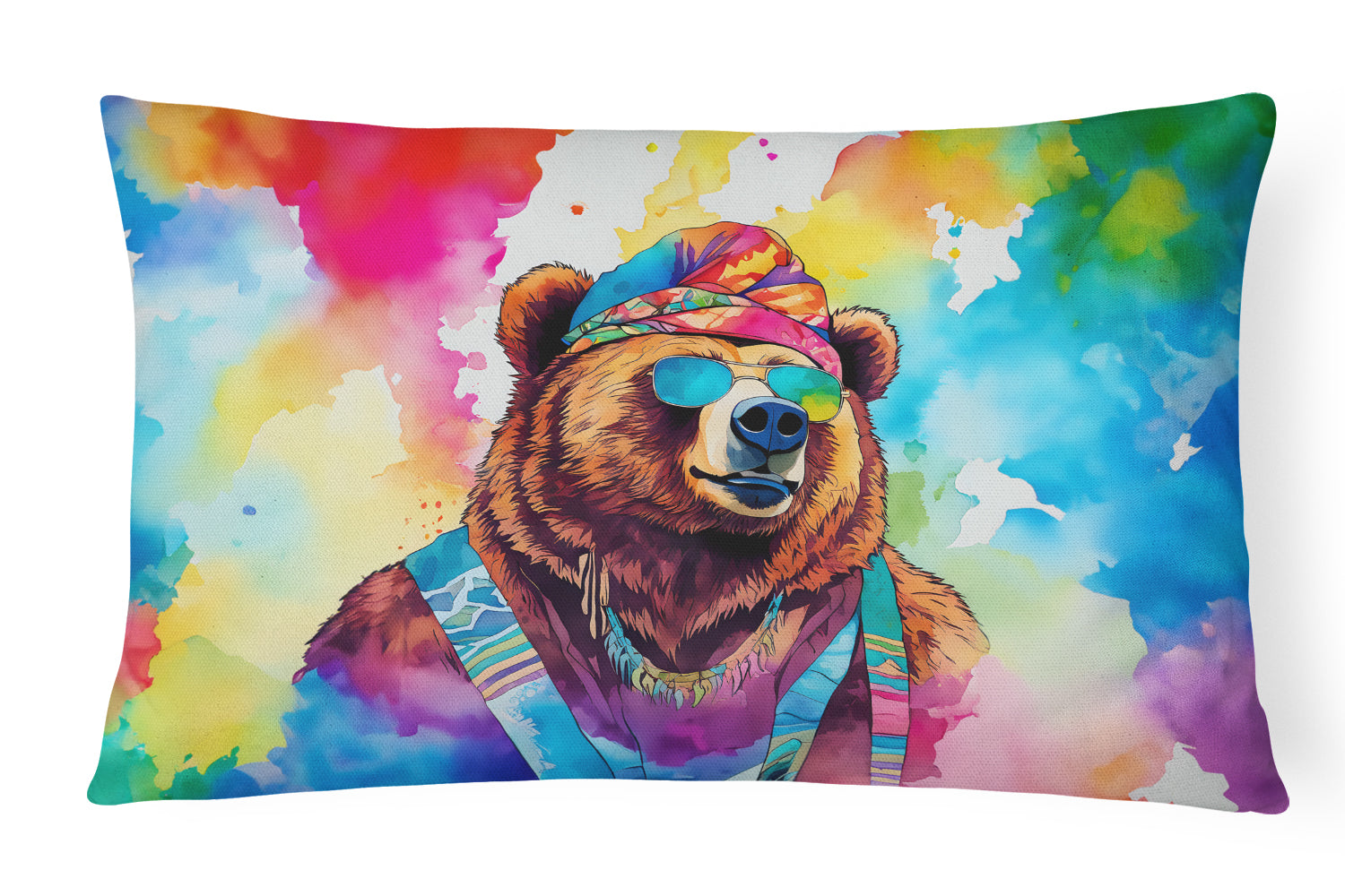 Buy this Hippie Animal Grizzly Bear Throw Pillow
