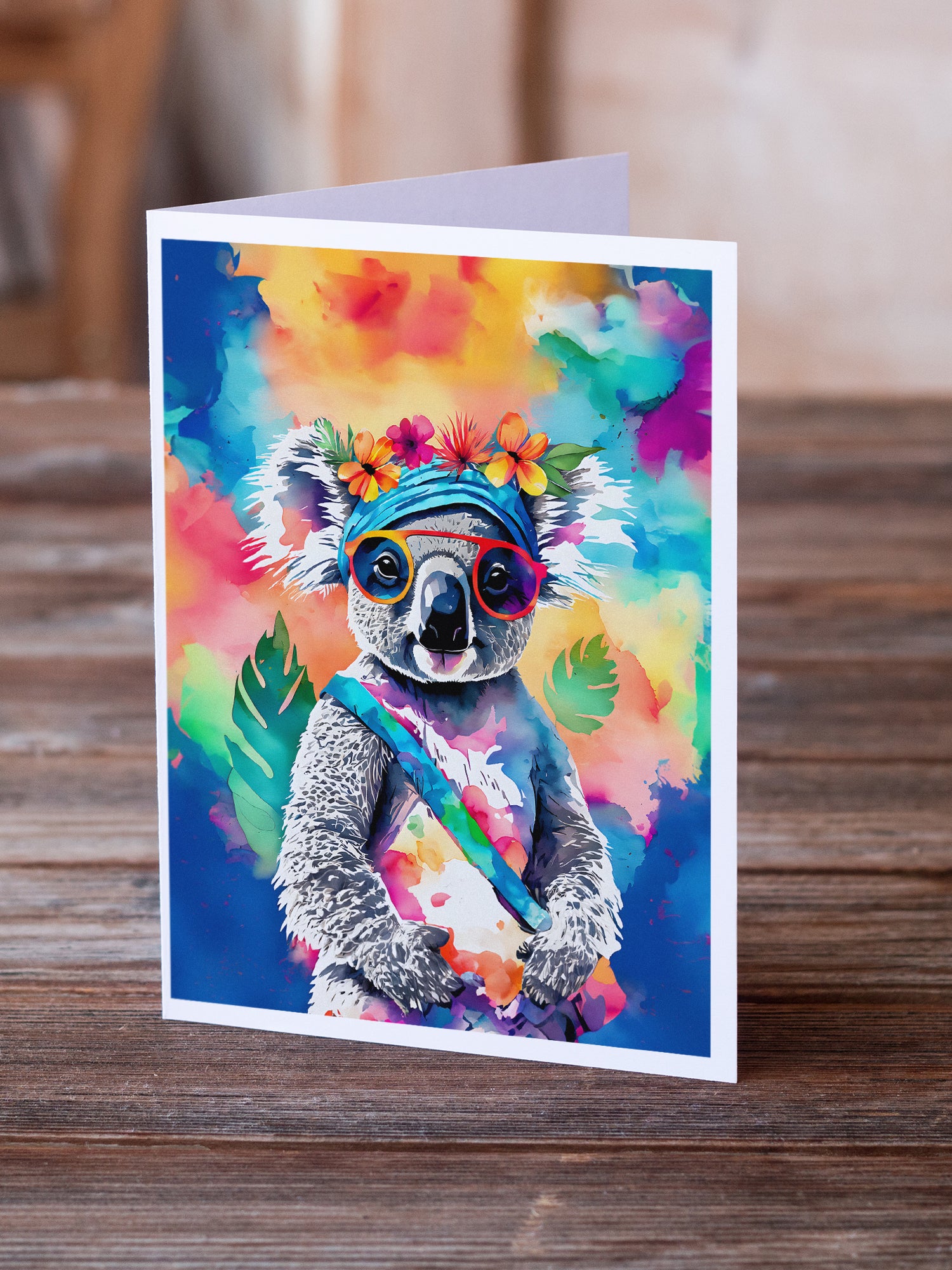 Hippie Animal Koala Greeting Cards Pack of 8