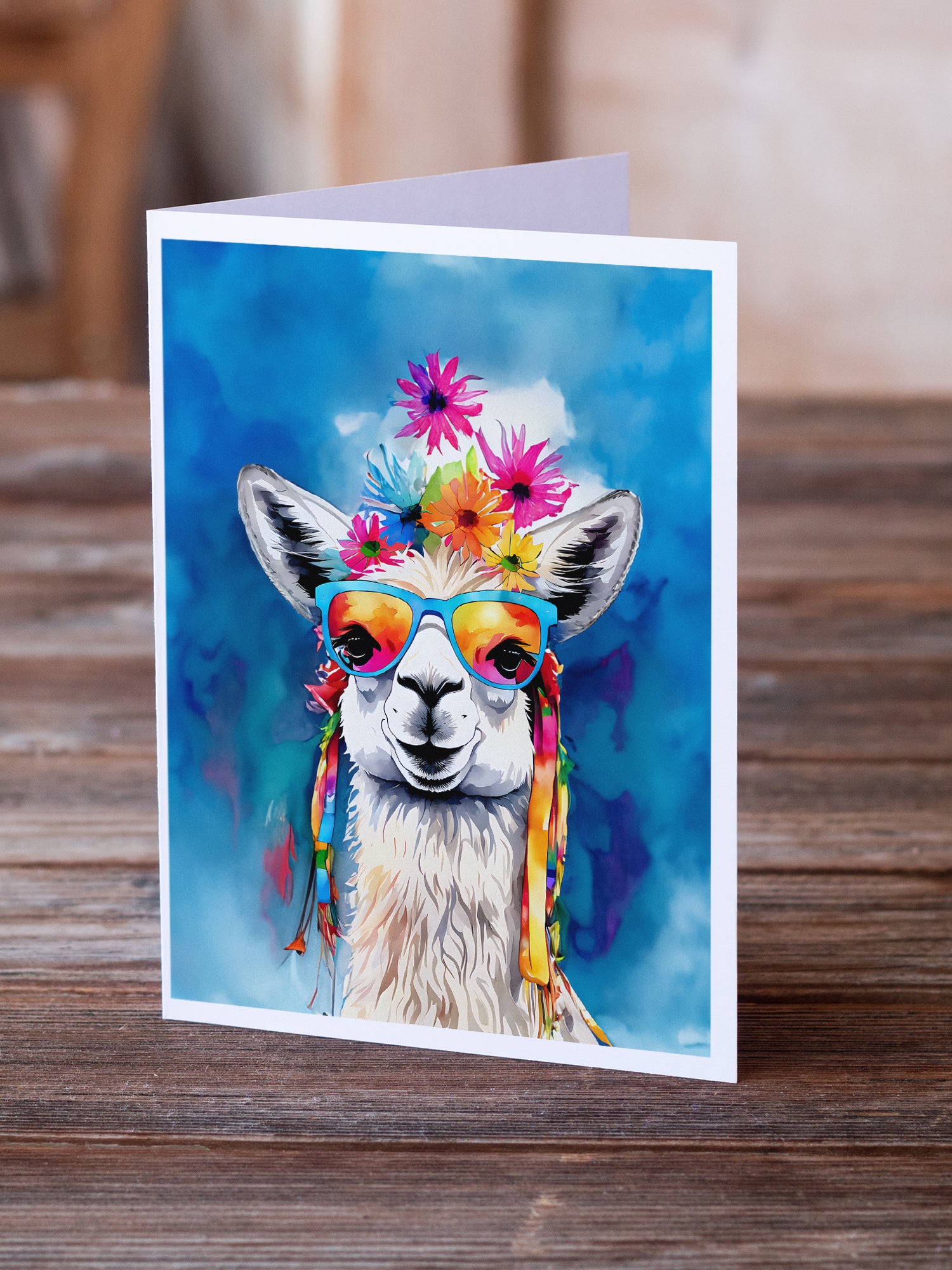 Buy this Hippie Animal Llama Greeting Cards Pack of 8