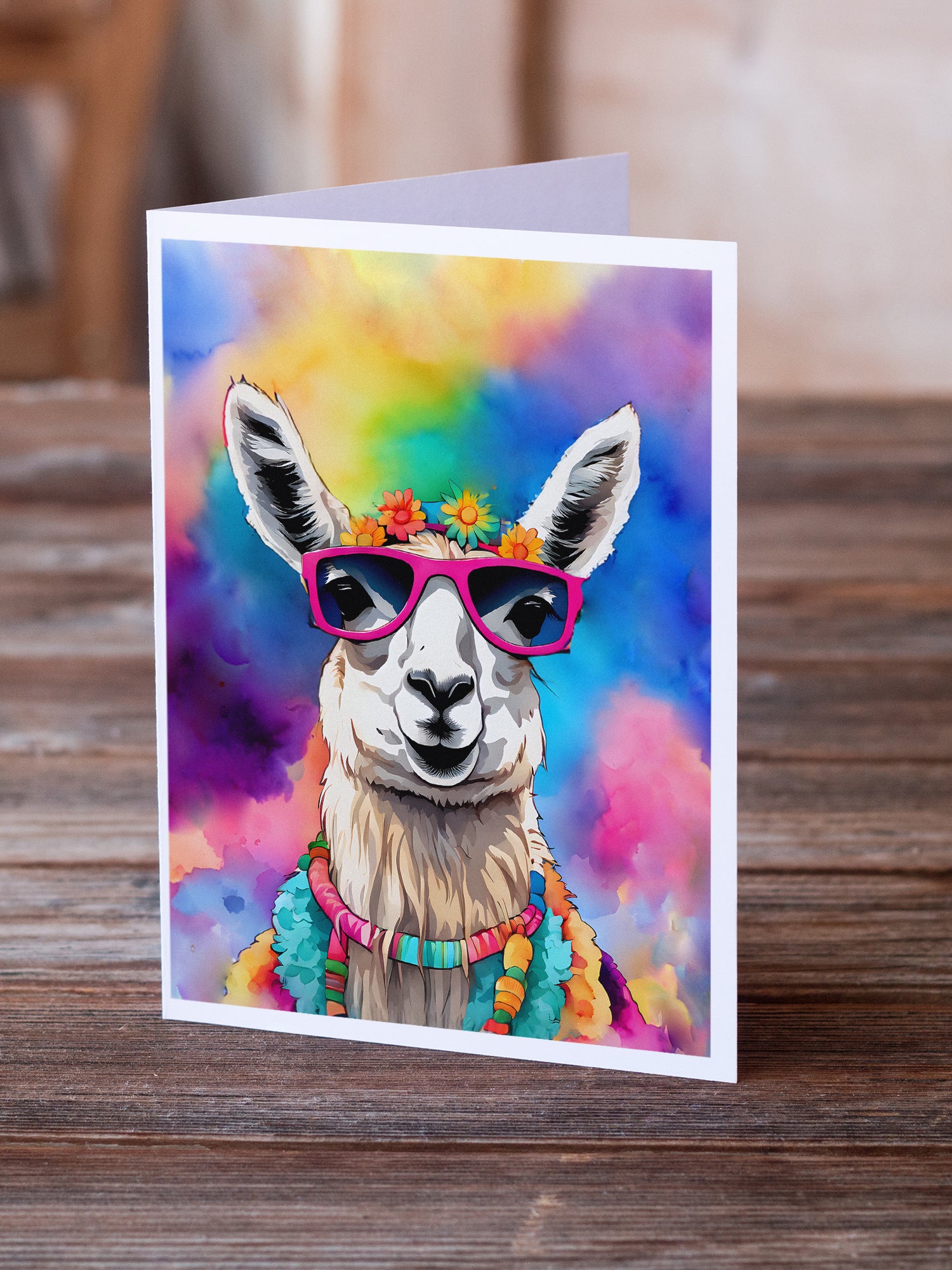 Hippie Animal Llama Greeting Cards Pack of 8