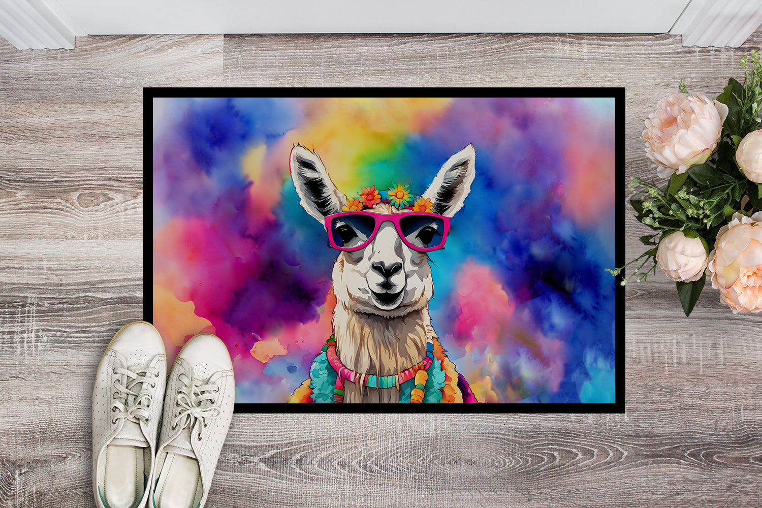 Hippie Animal Llama Doormat