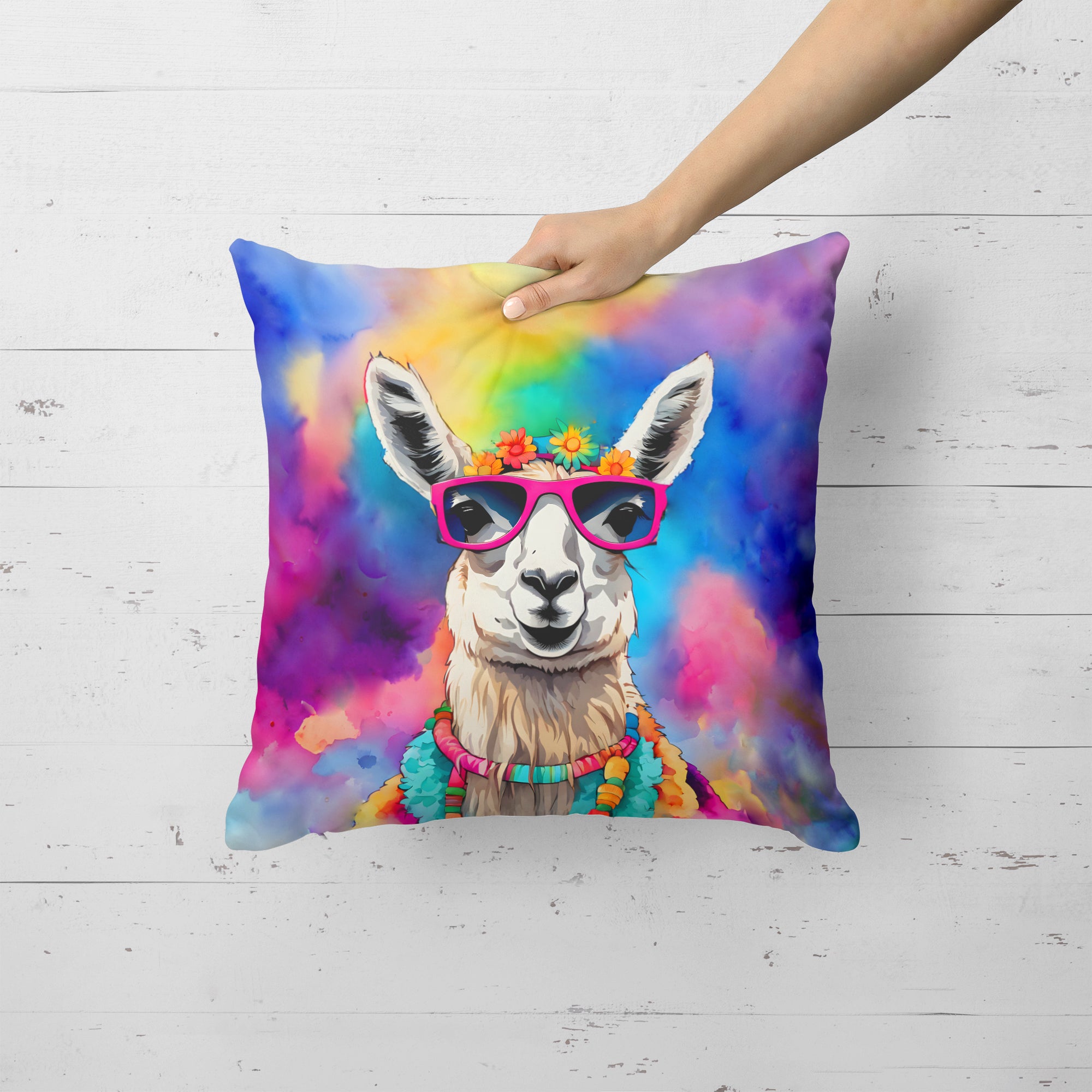 Buy this Hippie Animal Llama Throw Pillow