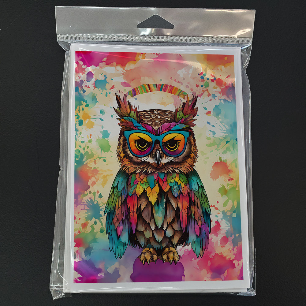 Hippie Animal Owl Greeting Cards Pack of 8