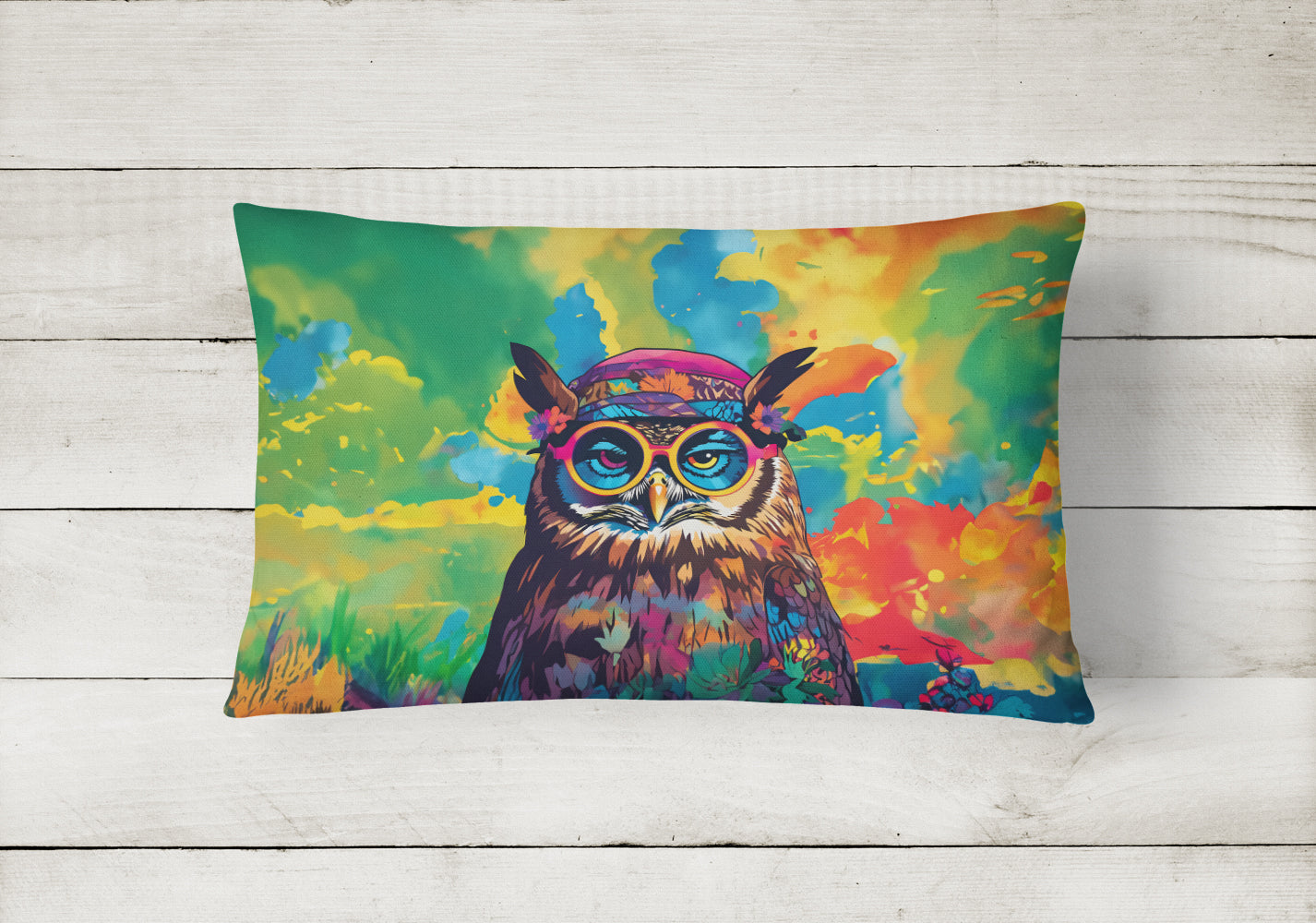 Hippie Animal Owl Throw Pillow
