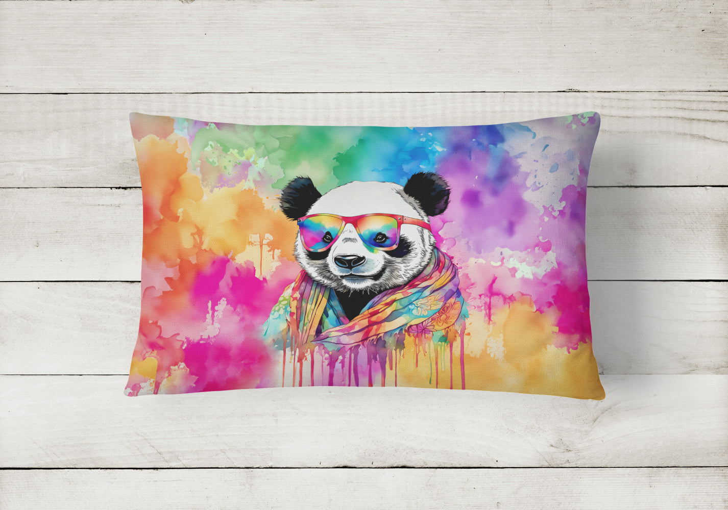 Hippie Animal Panda Throw Pillow