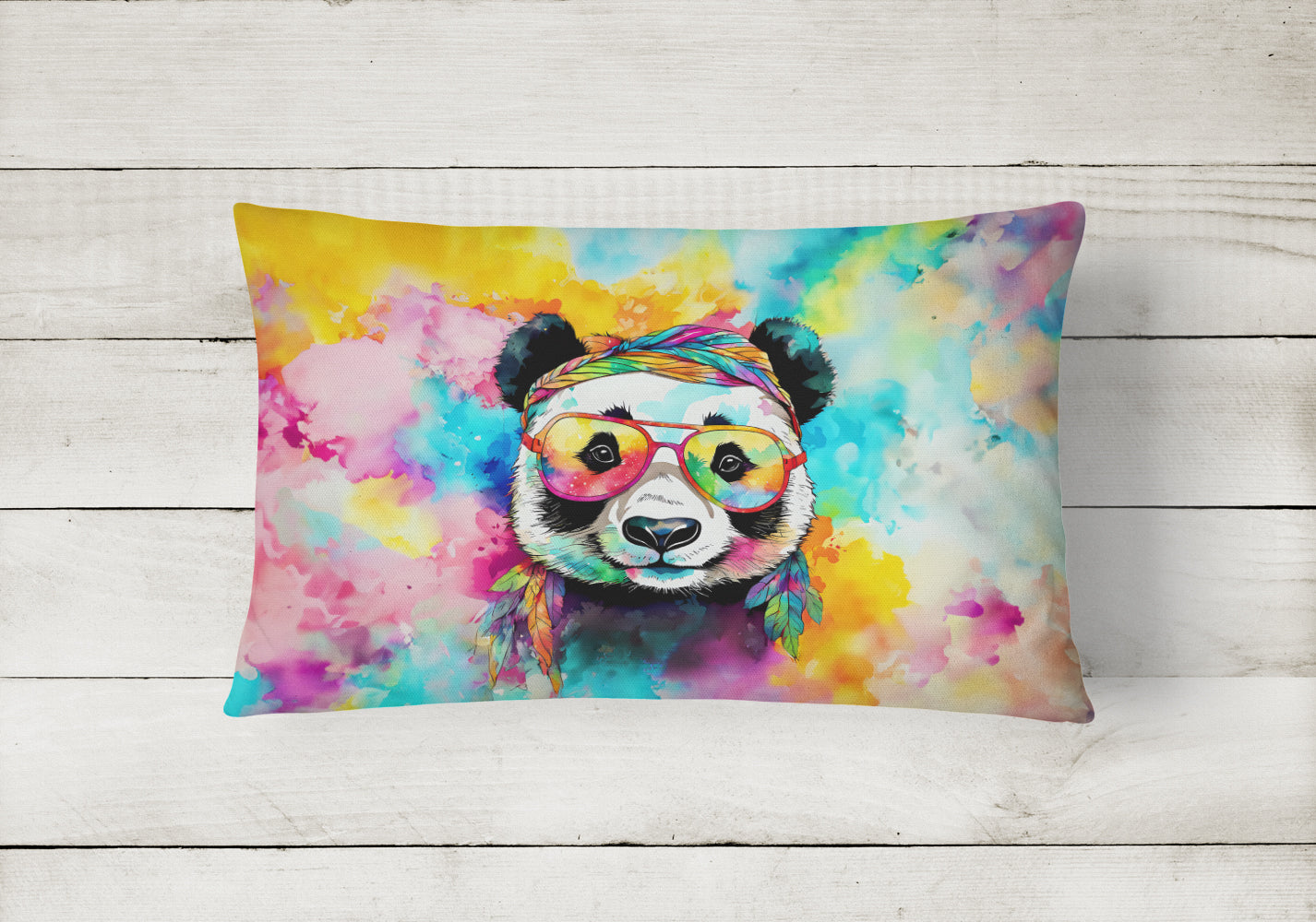 Buy this Hippie Animal Panda Throw Pillow