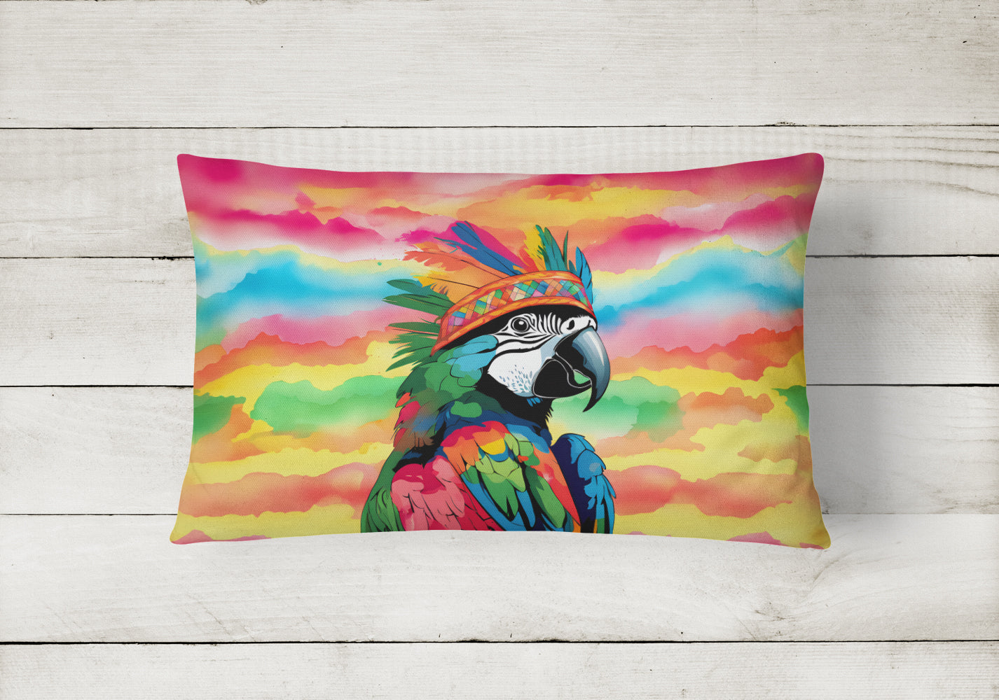 Hippie Animal Parrot Throw Pillow