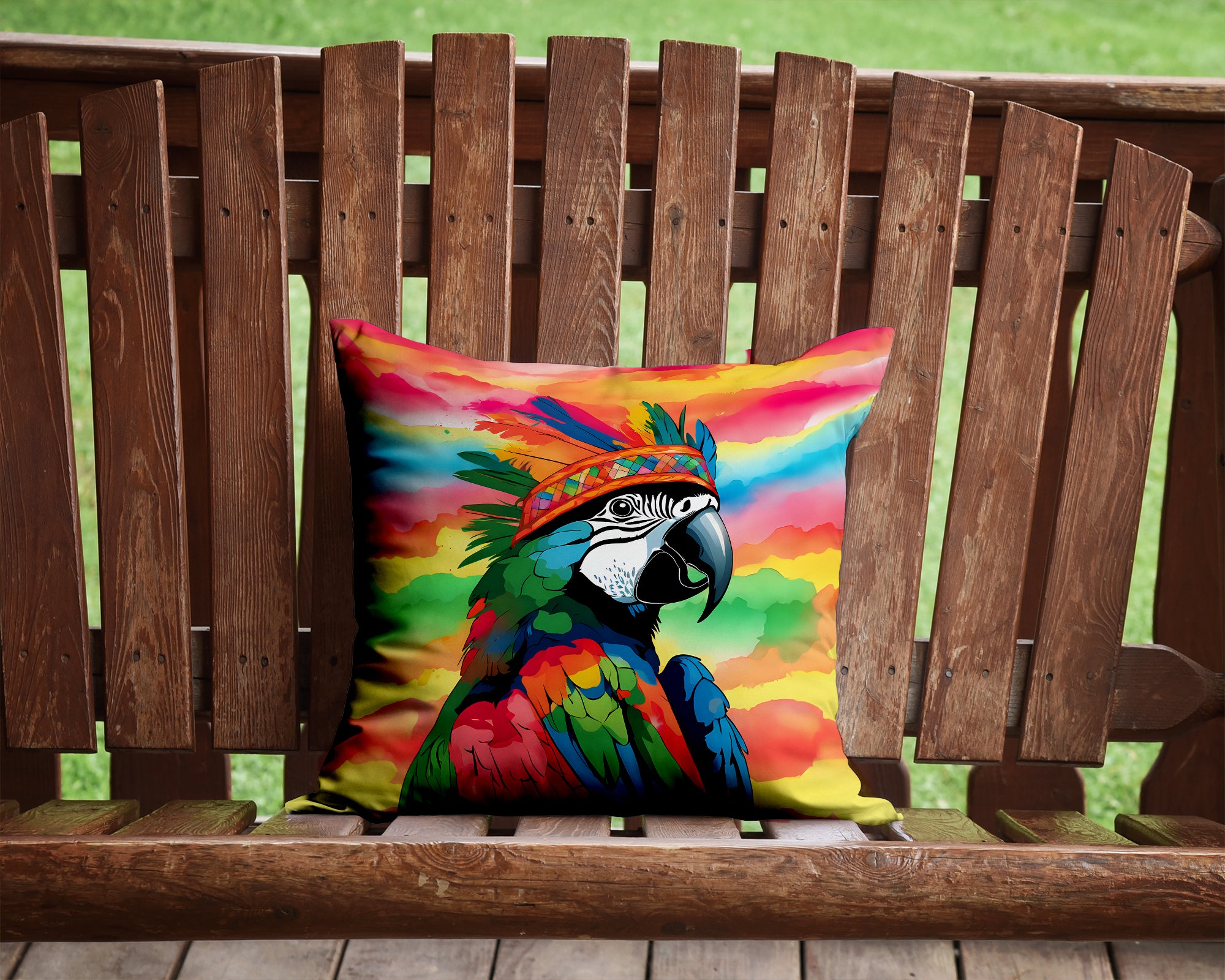 Buy this Hippie Animal Parrot Throw Pillow