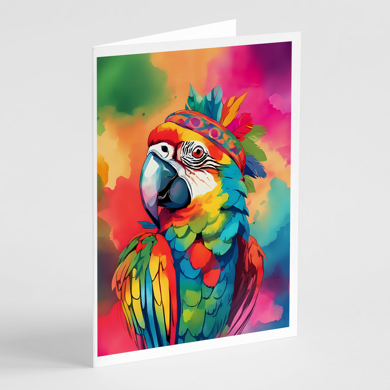 Buy this Hippie Animal Parrot Greeting Cards Pack of 8