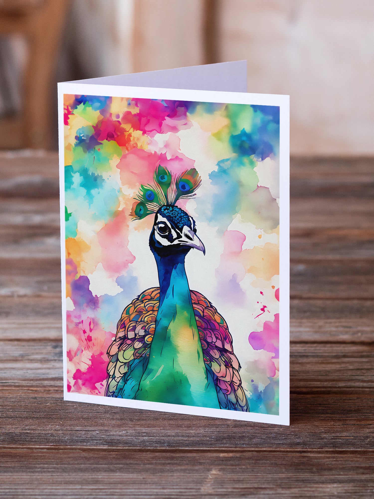 Hippie Animal Peacock Greeting Cards Pack of 8