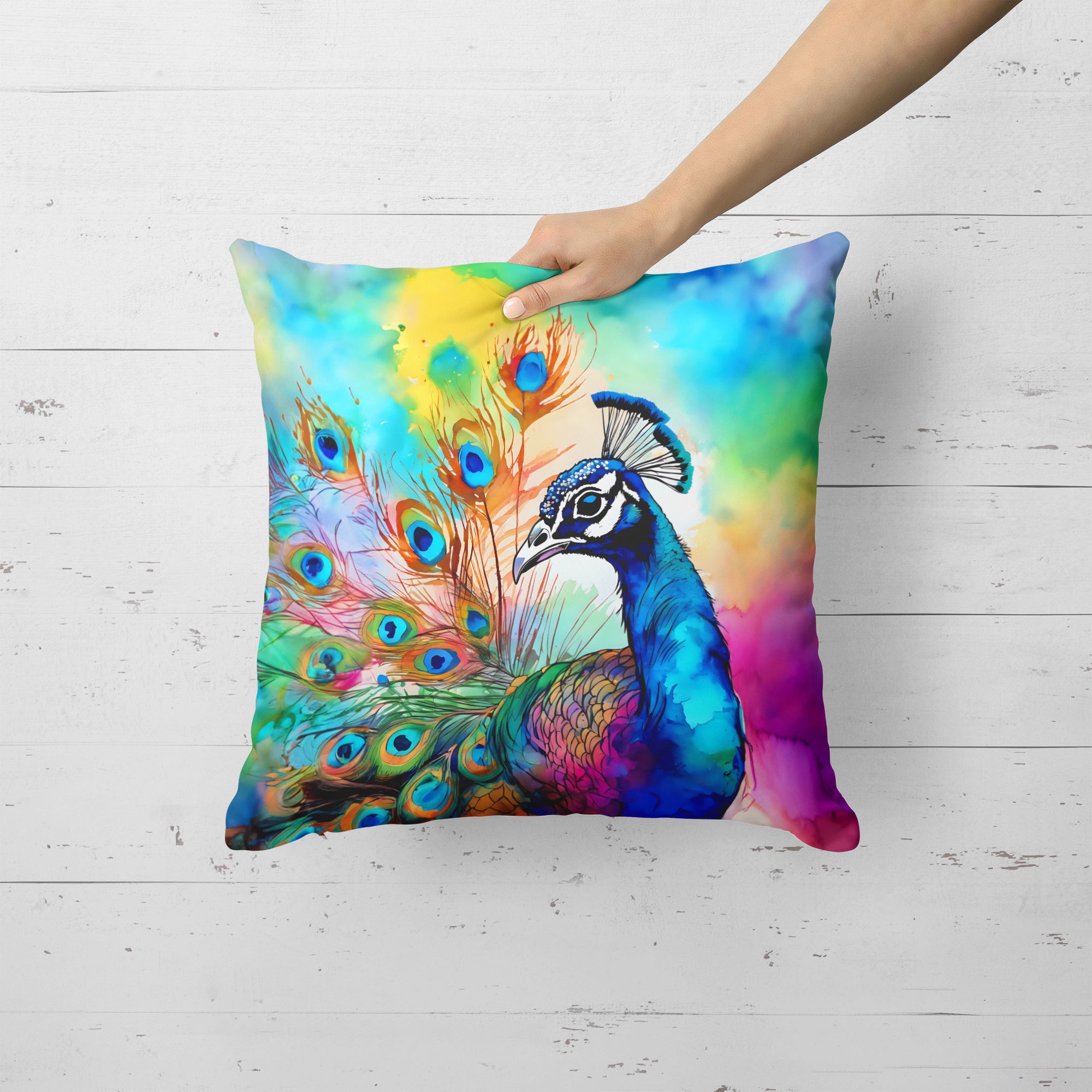 Hippie Animal Peacock Throw Pillow