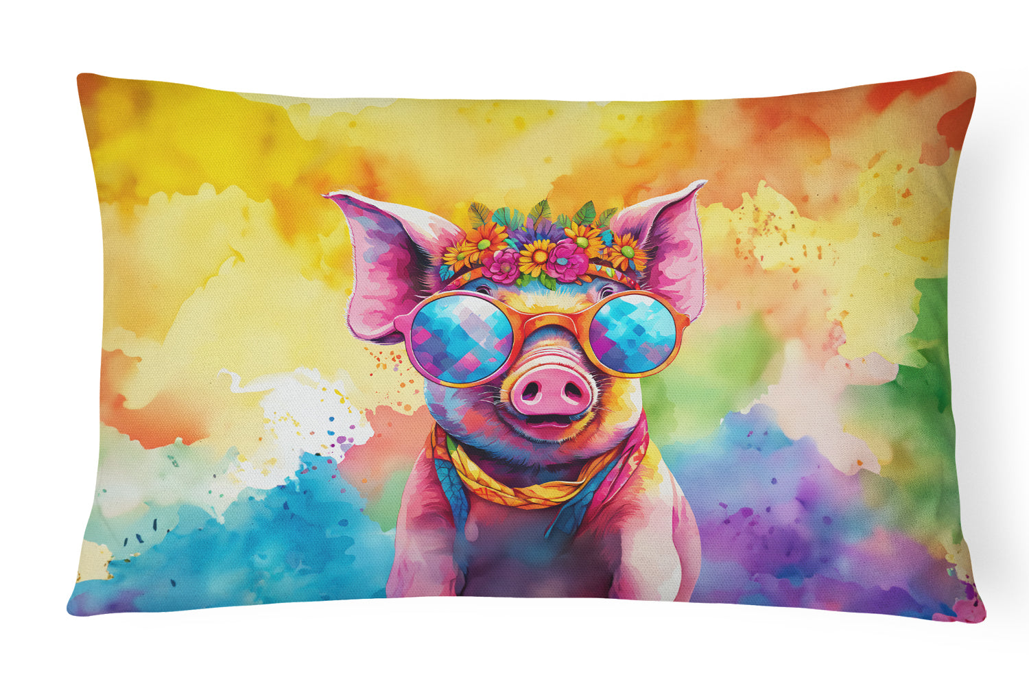 Buy this Hippie Animal Pig Throw Pillow