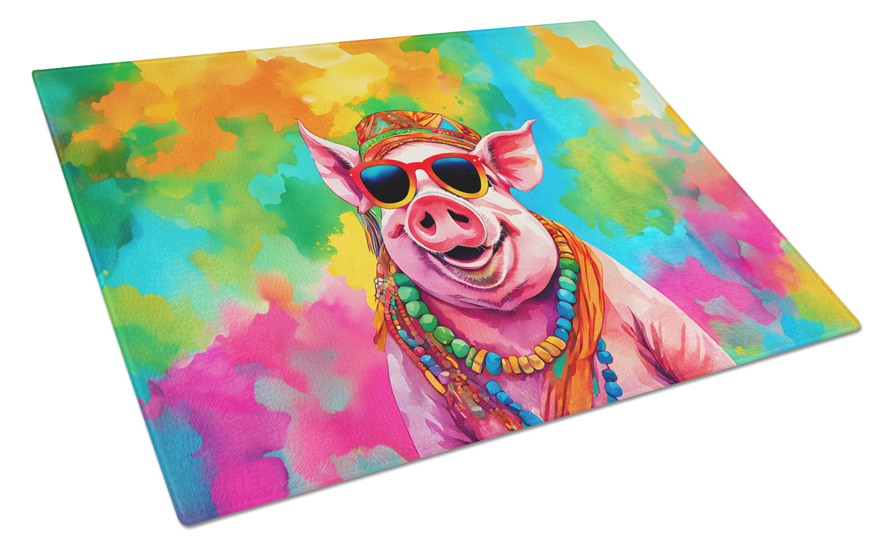 Buy this Hippie Animal Pig Glass Cutting Board