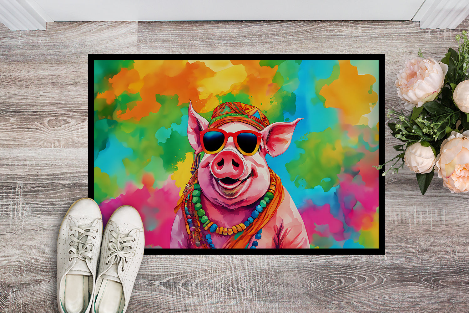 Hippie Animal Pig Doormat
