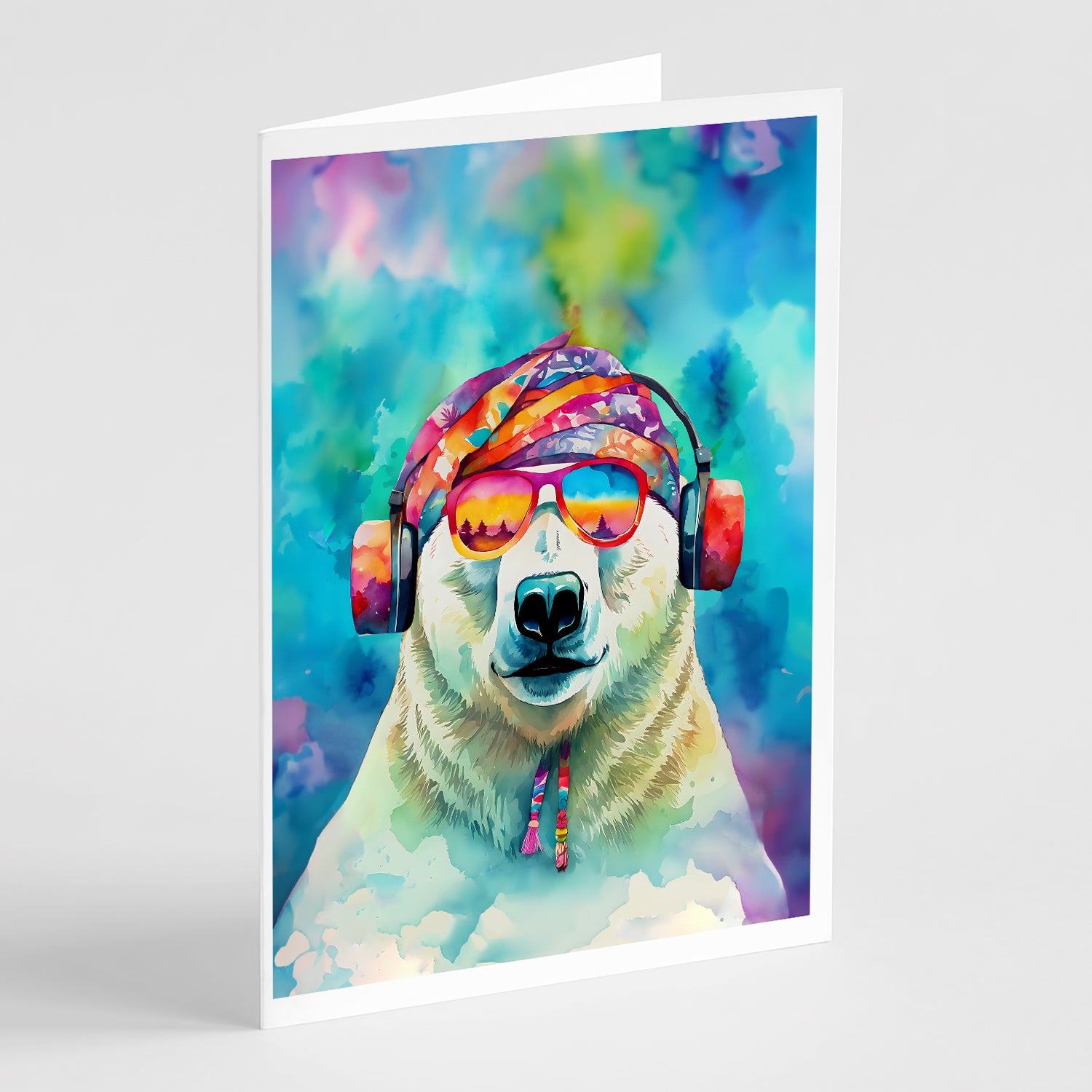 Buy this Hippie Animal Polar Bear Greeting Cards Pack of 8